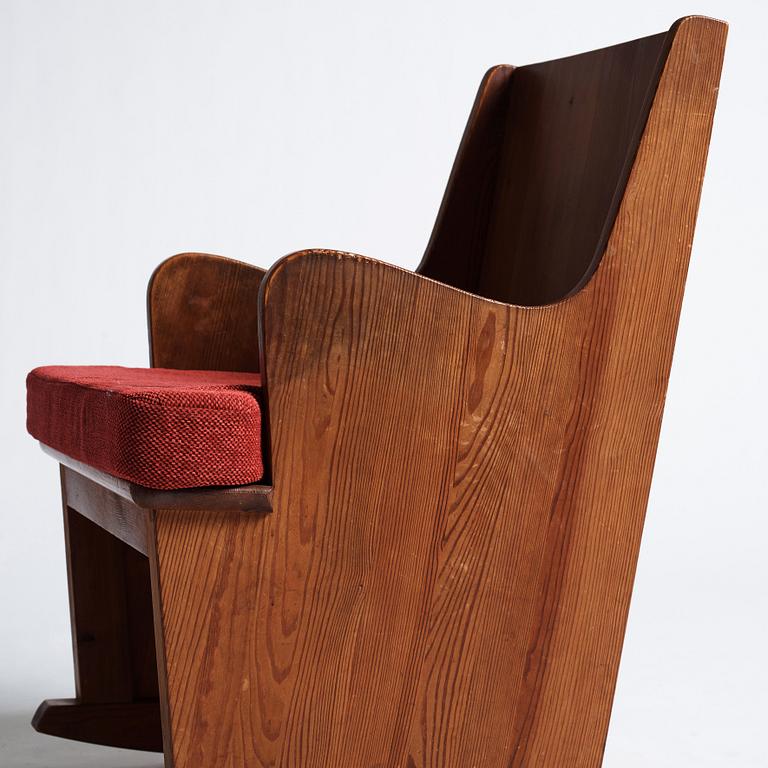 Axel Einar Hjorth, a stained pine 'Lovö' rocking chair, Nordiska Kompaniet 1930s.