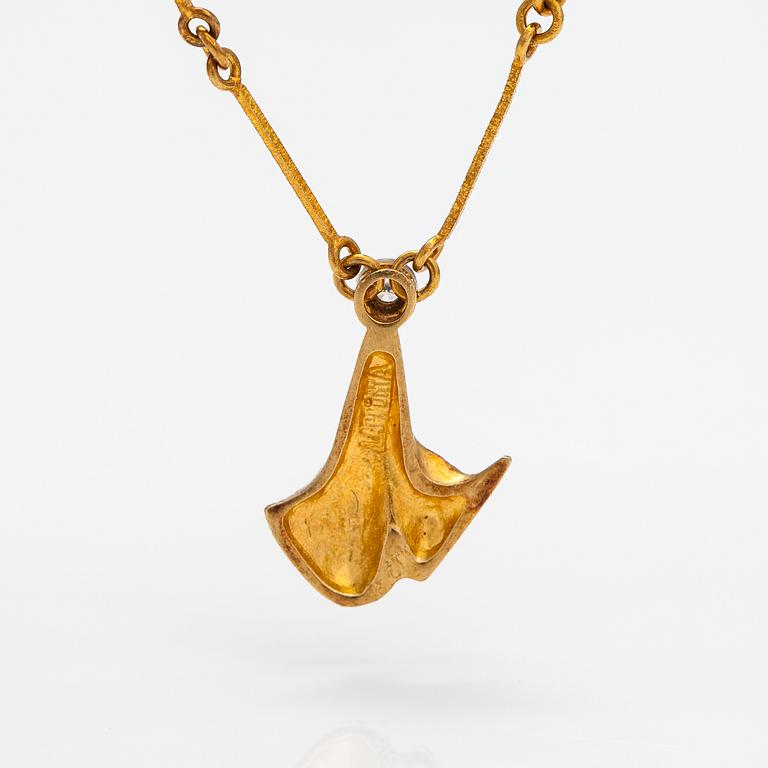 Björn Weckström, Kaulakoru "Hermonie", 18K kultaa, timantti n. 0.02 ct. Lapponia 1979.