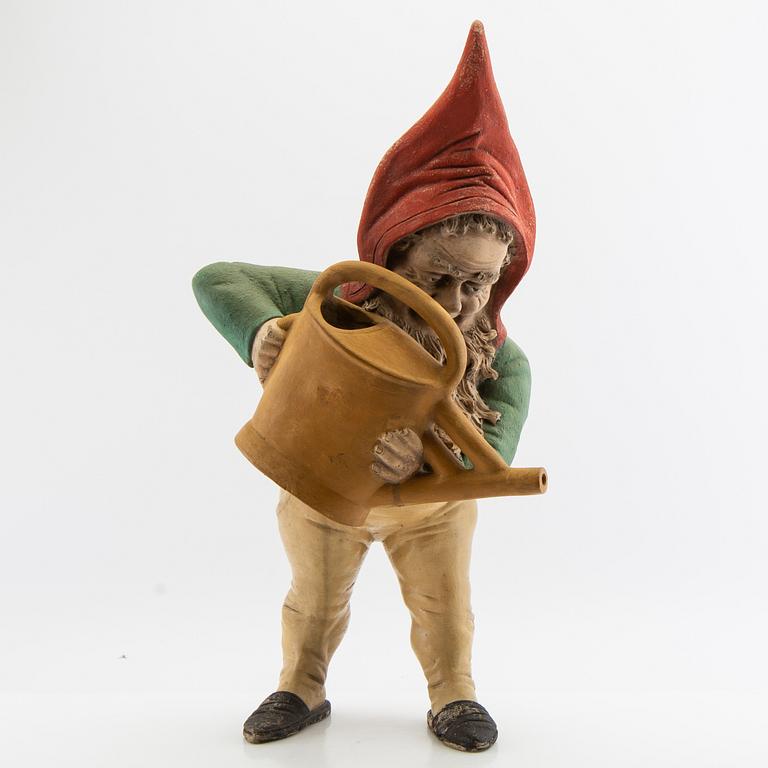 Tomte, troligen Tyskland 1900-talets första hälft/mitt bemålad terrakotta.