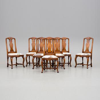 STOLAR 8 st, rokokostil, 1900-talets andra hälft.