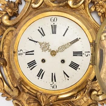 Wall clock, Rococo, 18th century.