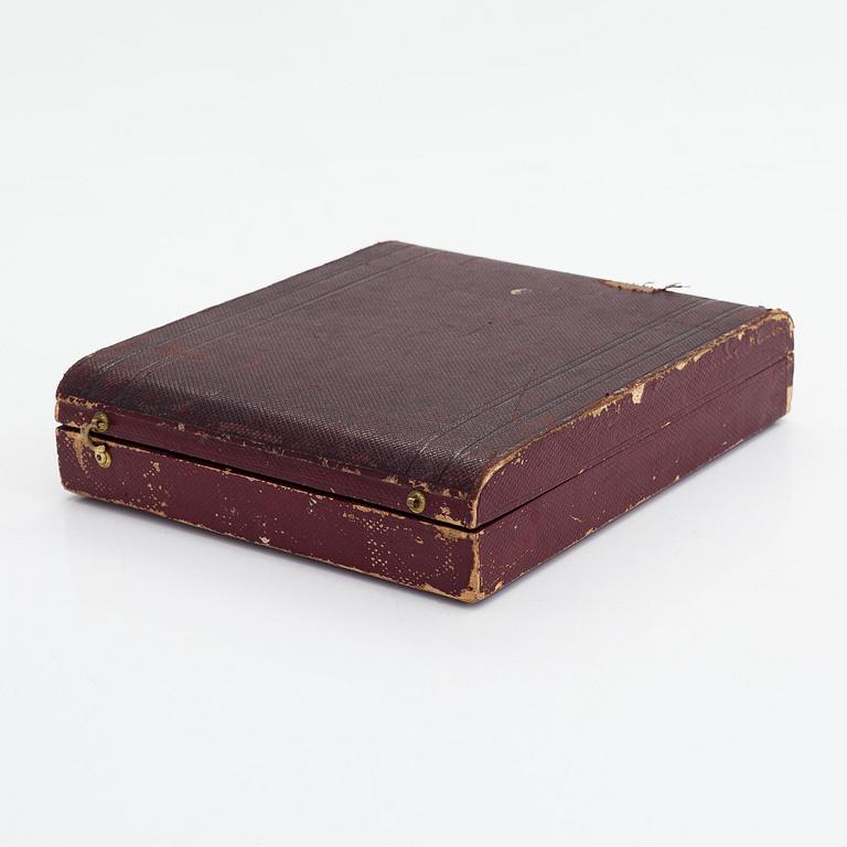 Ostrongafflar, 12 st, silver, stämplade PDR med stjärna, fransk exportstämpel.