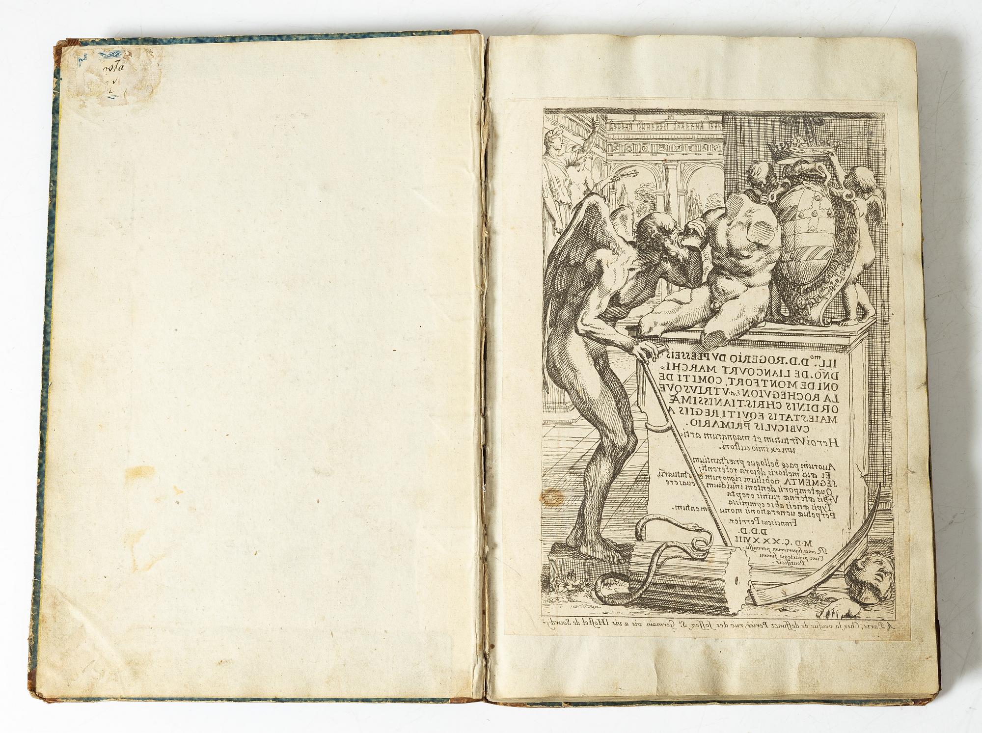 98 etsningar av romerska statyer.