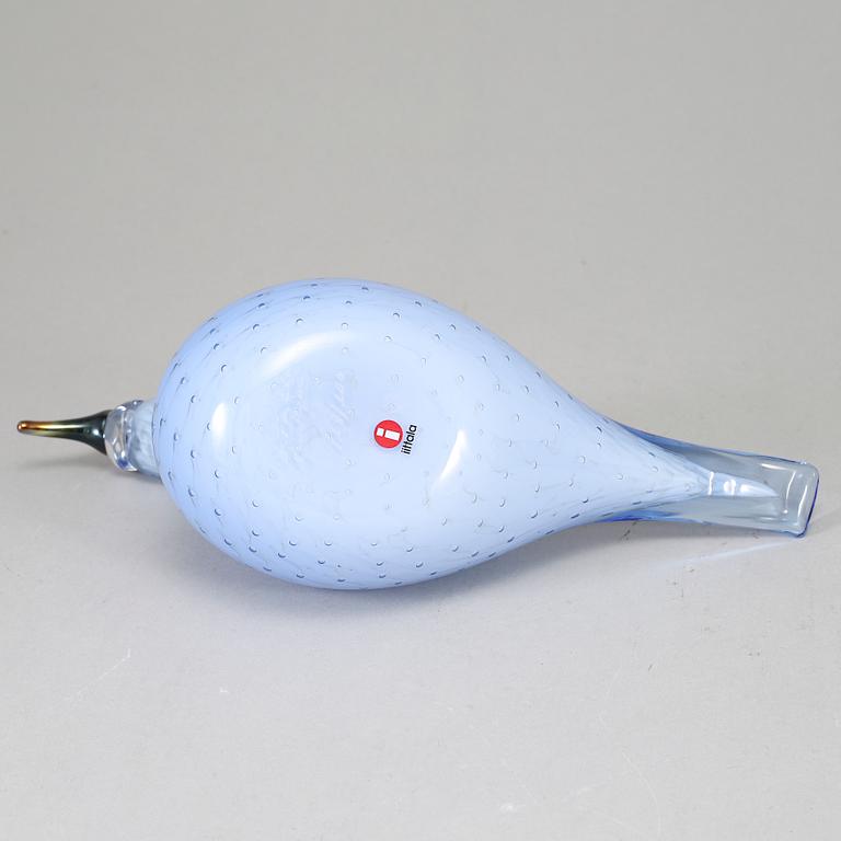 OIVA TOIKKA, glasfågel, Grey Grebe (Harmaa Uikku) nr 128/200, signerad O. Toikka Nuutajärvi.