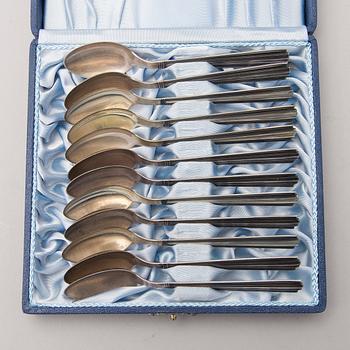 A 21-piece set of 1960s 'Margit' Finnish silver (916) flatware by Hopeakeskus Oy, Helsinki.