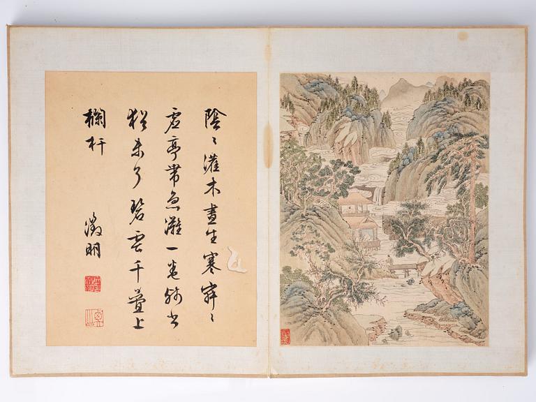 An album with 16 pages in the style of Wen Zhengming (1470–1559), Qing dynasty, 19th Century.