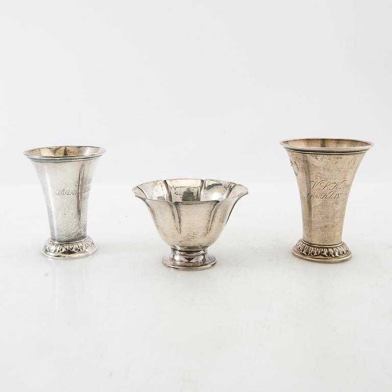 Pokaler/Bägare 8 st silver mestadels GAB 1900-talets första hälft.
