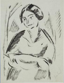 John Jon-And, blandteknik på papper, signerad.