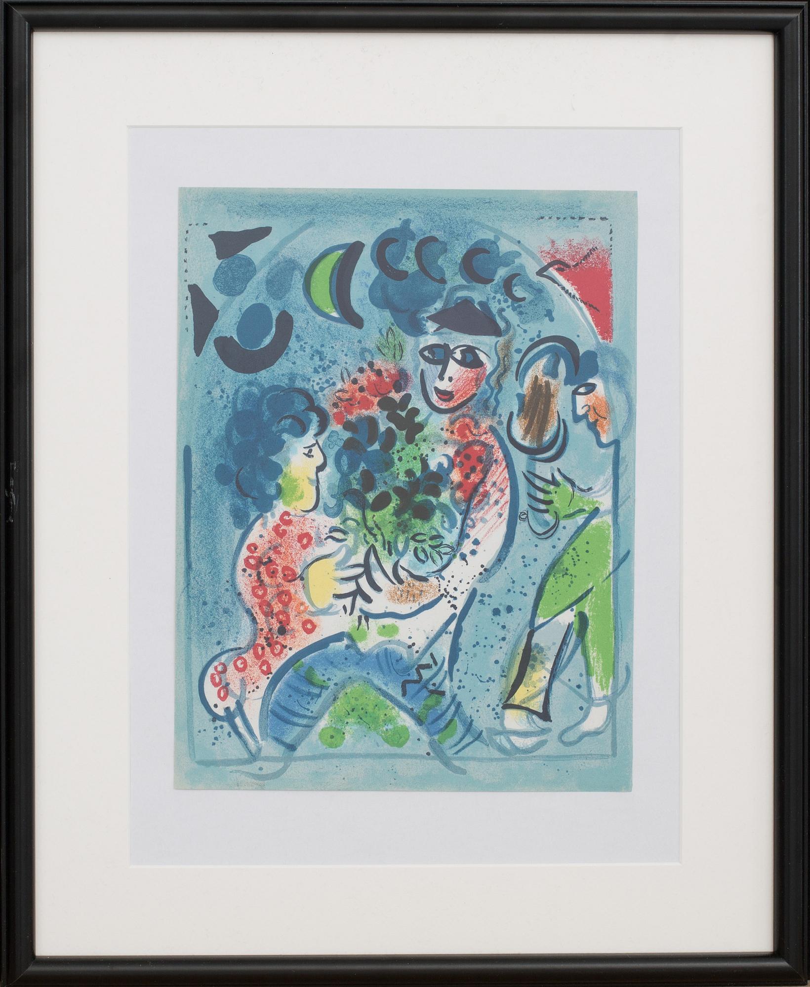MARC CHAGALL, originalfärglitografi, utförd 1968.