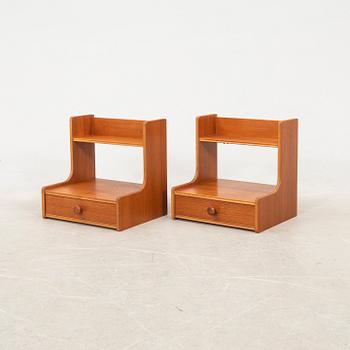 Bedside tables, a pair, mid/second half of the 20th century.