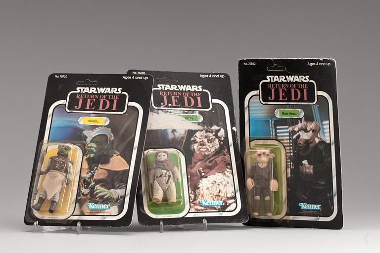 STAR WARS ACTION FIGURES, 3 figurer, 1983.