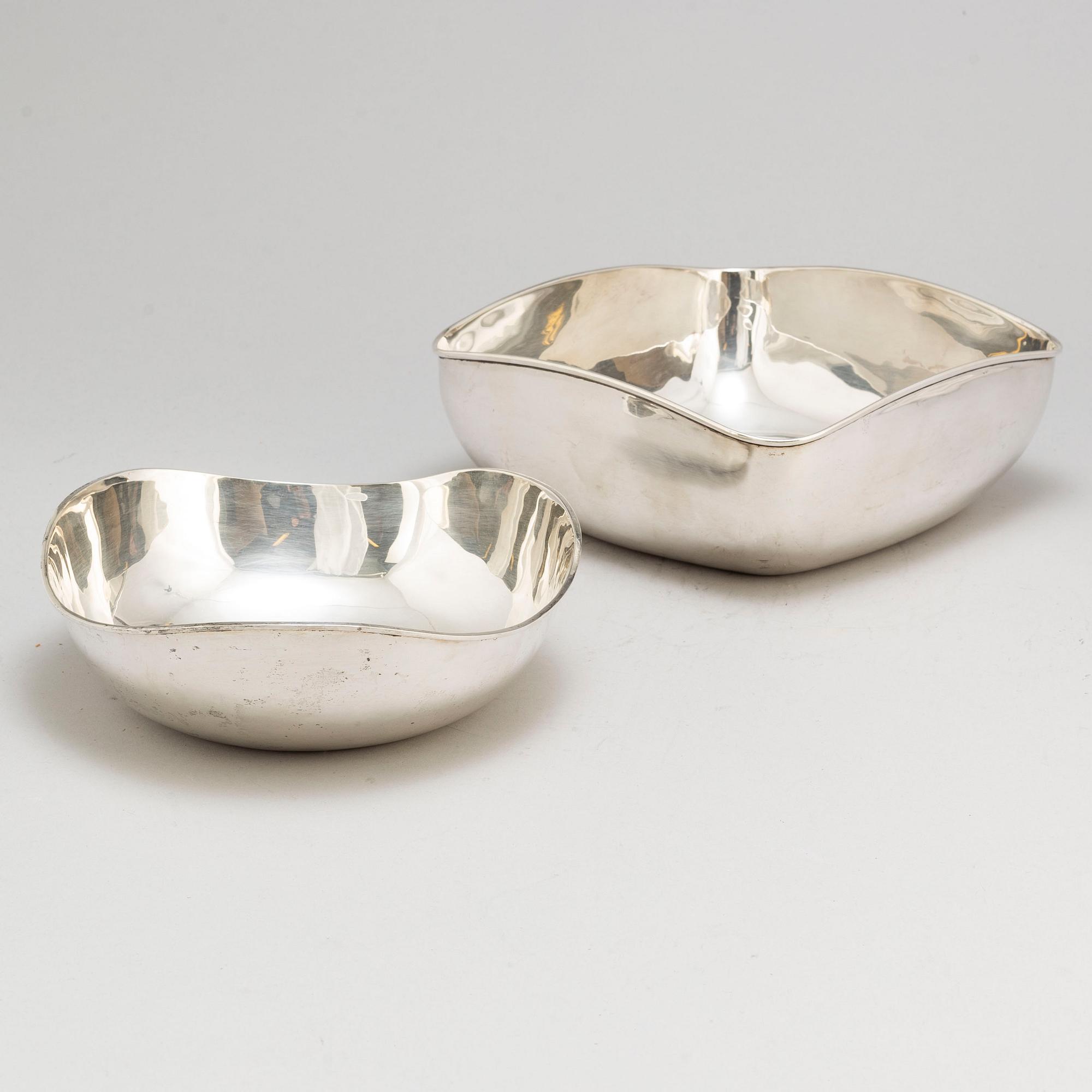 Two sterling silver bowls from Mexico.