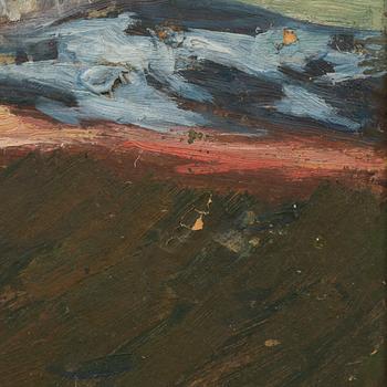 HELMER OSSLUND, oil on paper panel, unclearly signed.