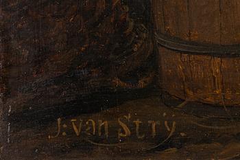 Jacob van Strij (Stry), Cows by a Barn Wall.
