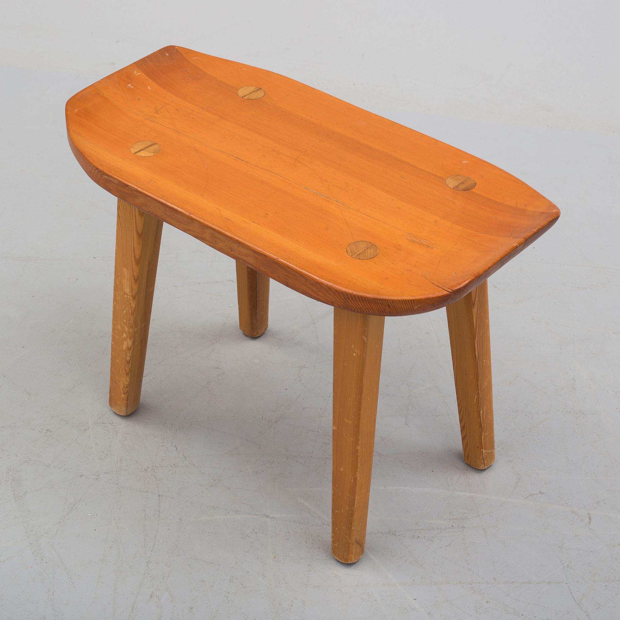 a pine bench from the second half of the 20th century.