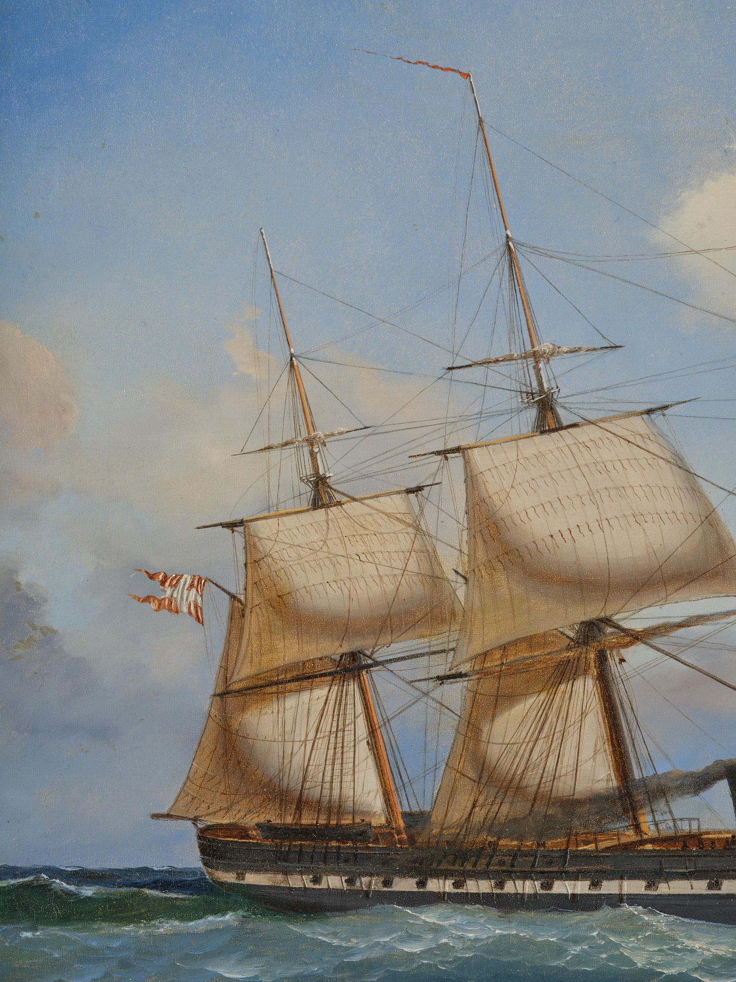 Carl Julius Emil Olsen, Steam frigate under sail.