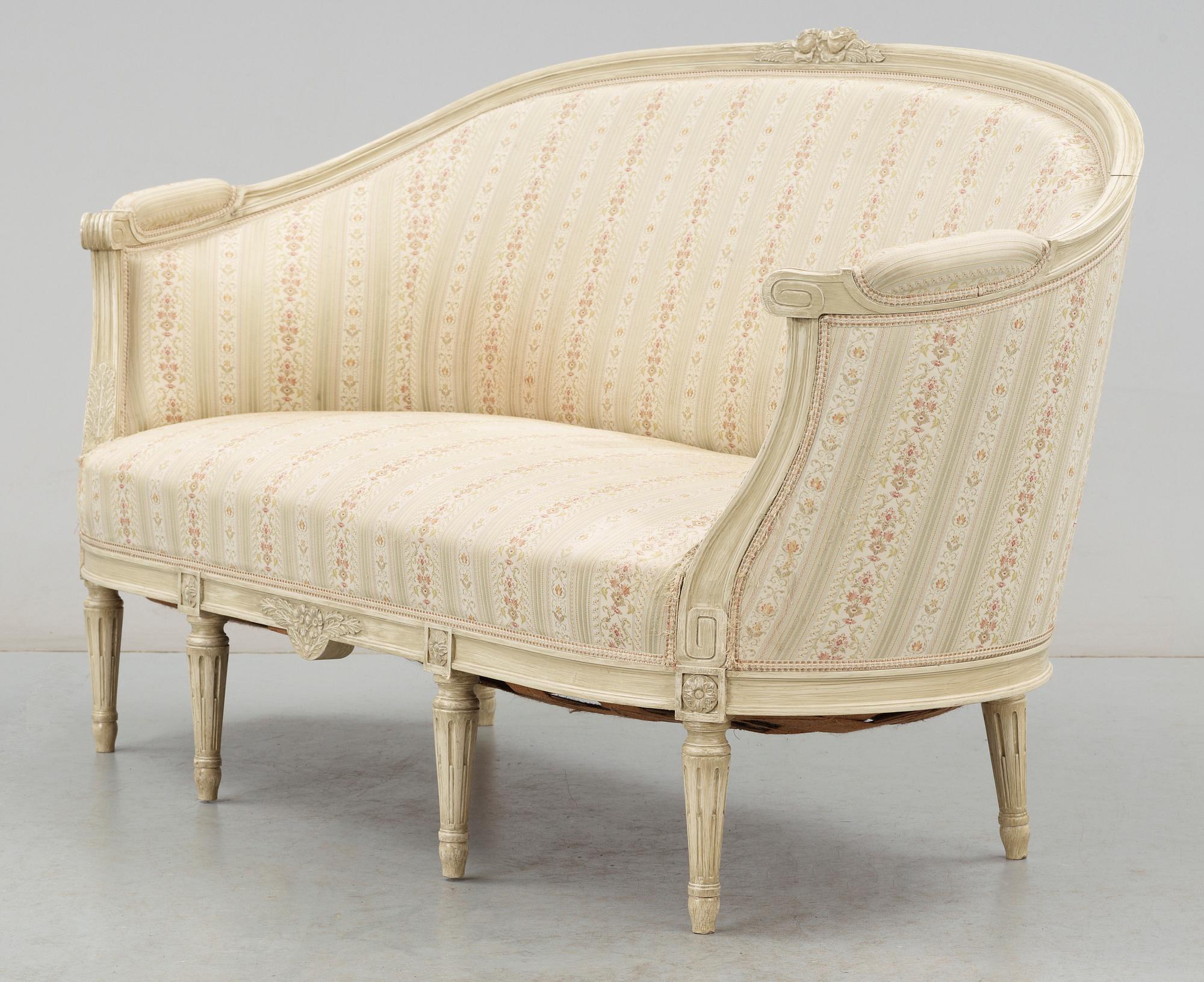 SALONGSGRUPP, 5 delar, gustaviansk stil, 1900-talets första hälft.