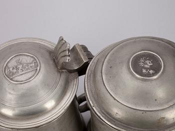 STOP, 2 st, tenn, Carl Bröske 1798-1822, Stockholm. Nils Eric Justelius 1820-1866, Eksjö, Sverige.