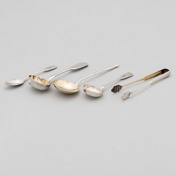 Five pieces of Russian silver cutlery, ca. 1896-1926.