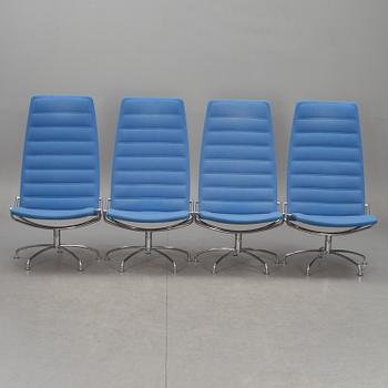 FÅTÖLJER, 4 st, "SAS Chair Series", Jens Amundsen för Fritz Hansen.