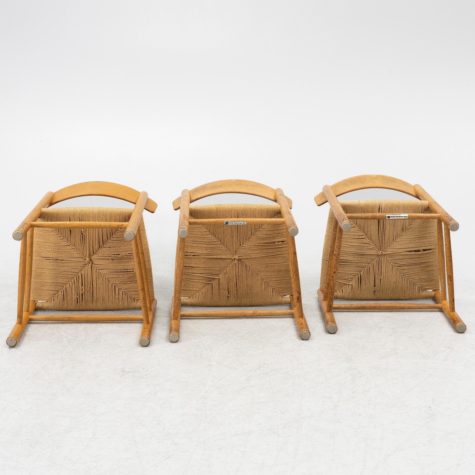 Børge Mogensen, three model "j39" chairs, FDB, Denmark, second half of the 20th century.