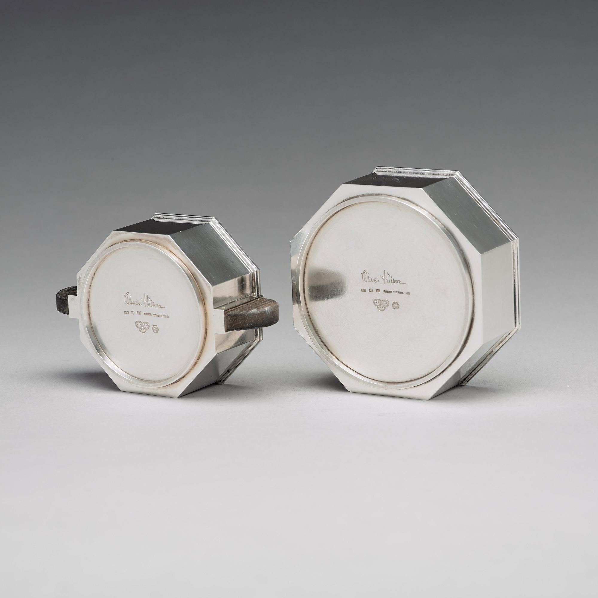 Wiwen Nilsson, a sterling sugarbowl and a bonbonnière, Lund Sweden 1950.