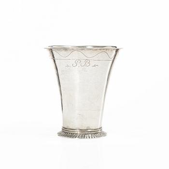 A Swedish silver beaker, mark of Jonas Yman, Växjö, active 1760–1808.
