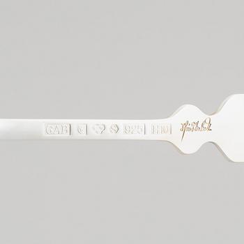 Two Swedish silver spoons, 1982 & 1983, Heinz Decker and Rolf Karlsson respectively, GAB Eskilstuna.