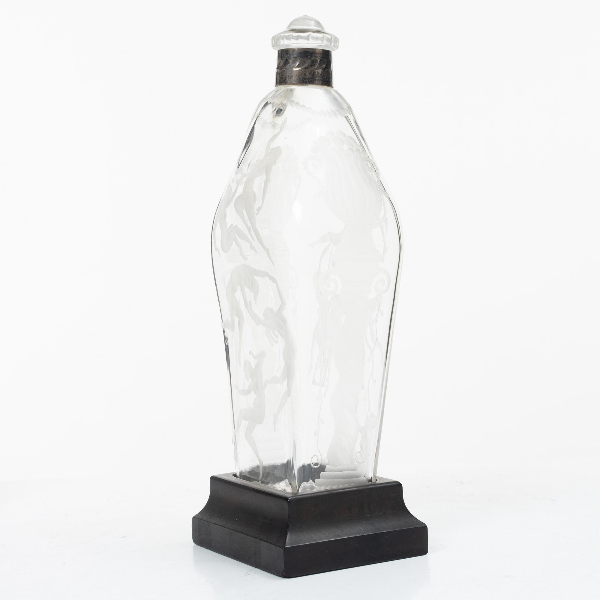 Simon Gate, a bottle with stopper, Orrefors.