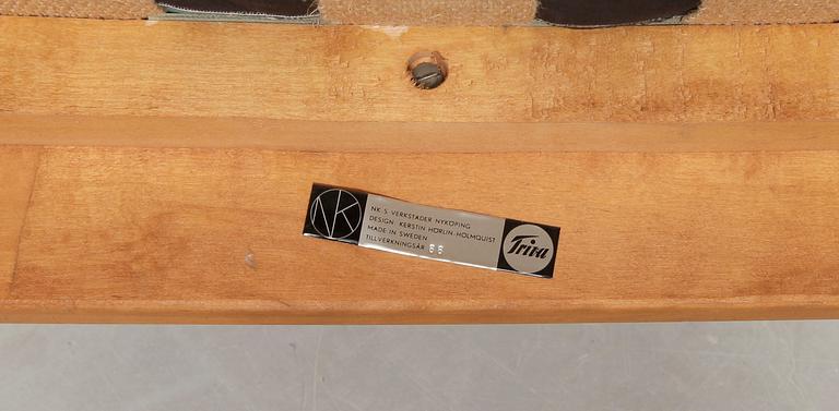 FÅTÖLJER, ett par, Kerstin Hörlin Holmqvist för NK´s  ”Triva”-serie, etikettmärkta och daterade -66.