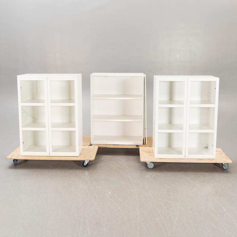 A set of three "Voice" display cabinets/book cases from Libro 21st century.
