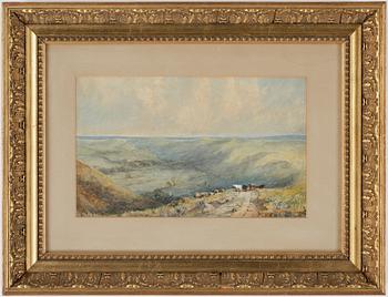 David Cox II · DAVID COX II, akvarell. Signerad.