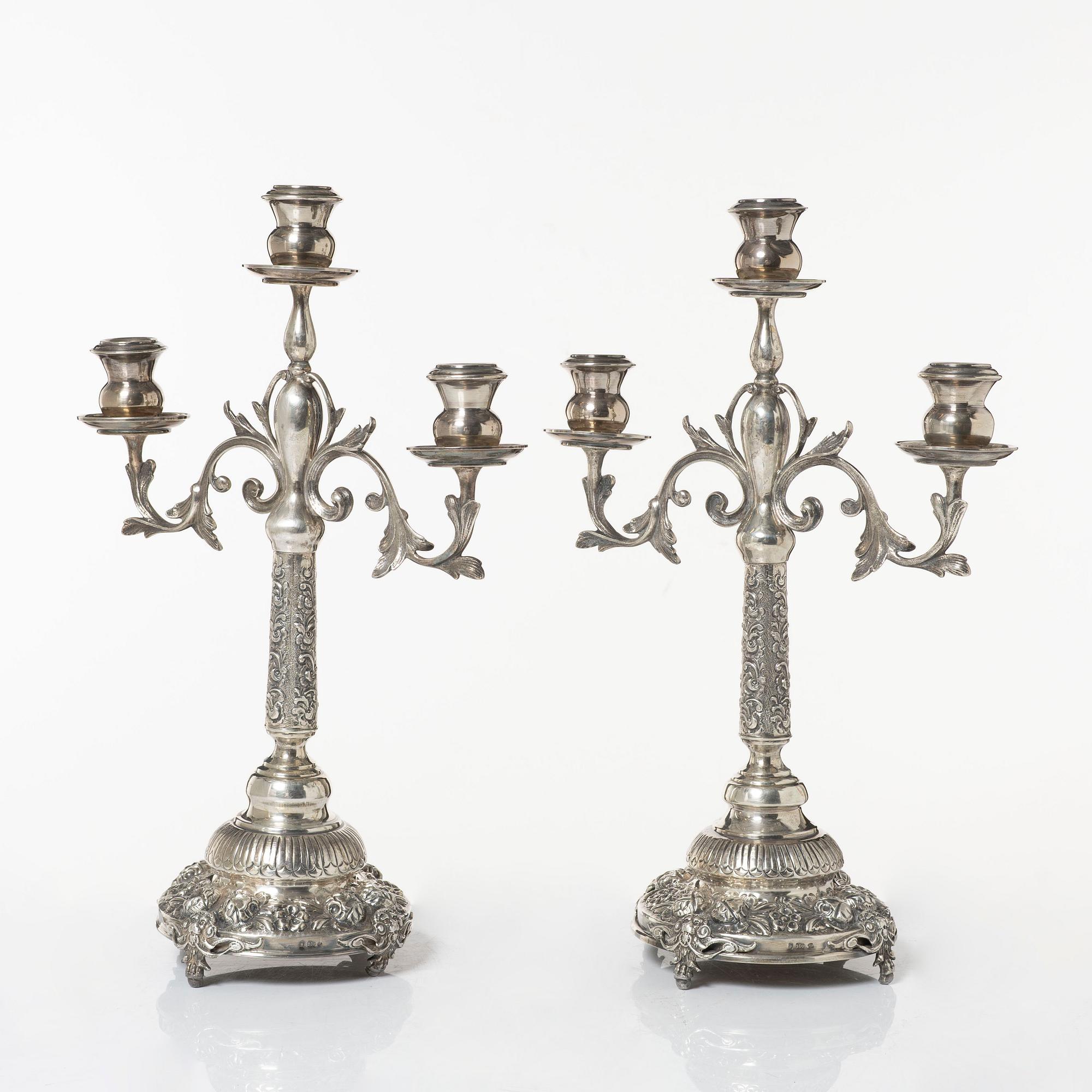 Kandelabrar, ett par, silver, 1900-tal.