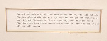 Peder Duke, "Förslag till konstnärlig utsmyckning på skärmvägg i matsal/sällskapsrum - Kv Kassaskåpet 10, Solna" 5 st.