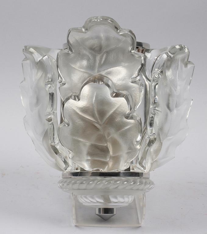 VÄGGARMATUR, glas, märkt Lalique France, 50/60-tal.