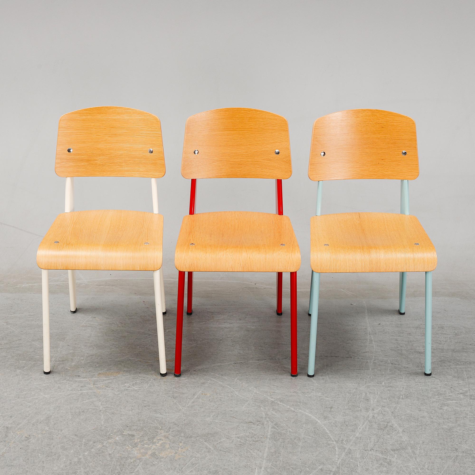 Seven 'Standard' chairs by Jean Prouvé, Prouvé Collection 2002, Vitra.