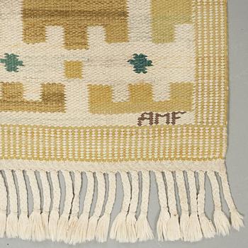 Ann-Mari Lindbom, gift Forsberg, A CARPET, "Gulbroka", flat weave, ca 210,5 x 134,5 cm, signed AB MMF AMF.