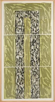 Juha Joro, woodcut, triptych, signed and dated 1988.