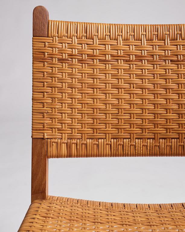 Hans J. Wegner, a set of 10 oak and rattan 'CH31' chairs, Carl Hansen & Son, Denmark 1950s.