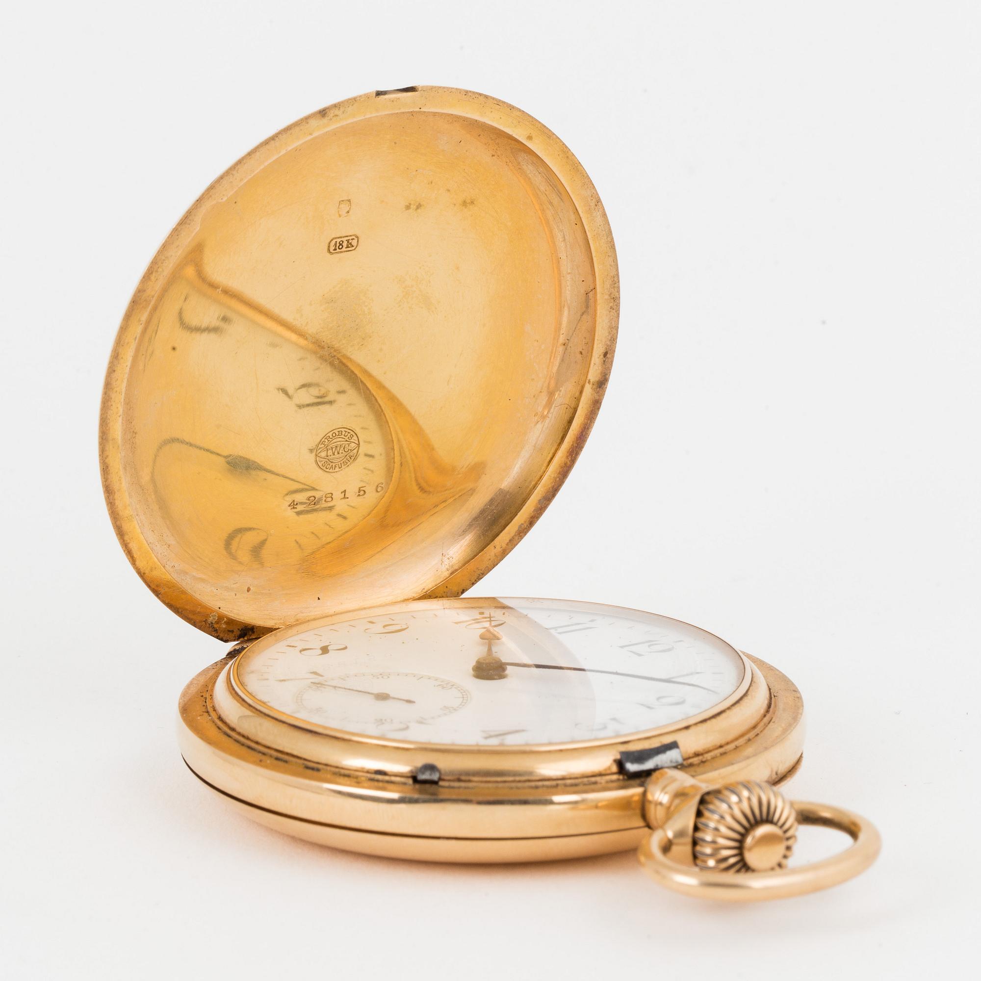 IWC, pocket watch, hunter, 53 mm.