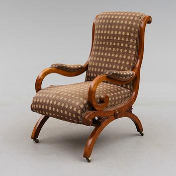 FÅTÖLJ, senempire, 1800-talets mitt.