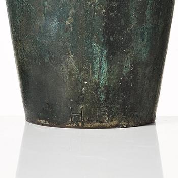 Hugo Elmqvist, an Art Nouveau green patinated bronze vase, Stockholm early 1900's.