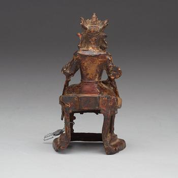 A gilt bronze figure of a seated Bodhisattva, Qing dynasty, 18th Century.