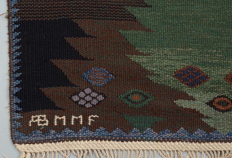 CARPET. "Tånga brun och grön". Tapestry weave (gobelängteknik). 239,5 x 169 cm. Signed AB MMF BN.
