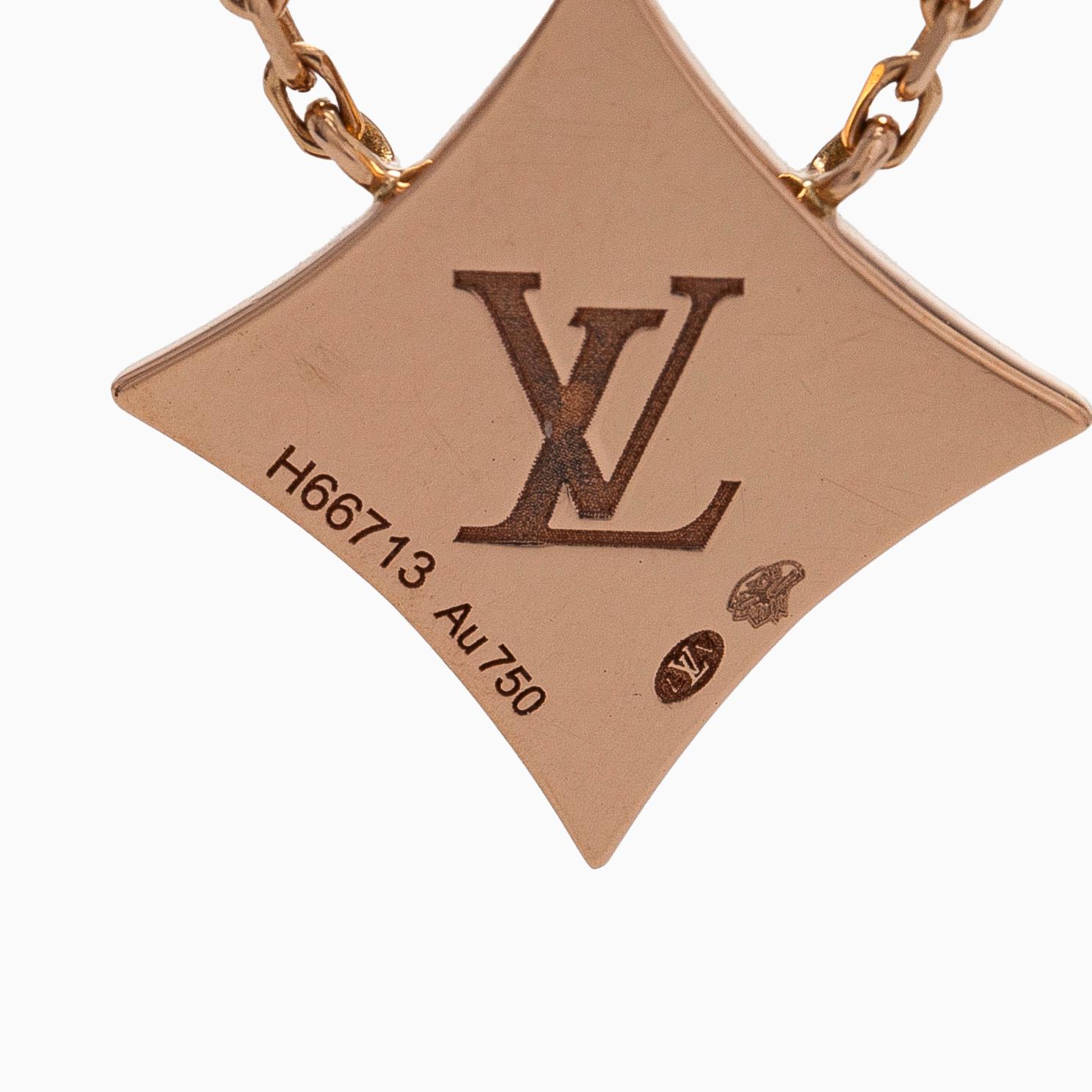 Louis Vuitton, an 18K rose gold "Color Blossom BB Star" necklace with pink mother-of-pearl and a brilliant-cut diamond.