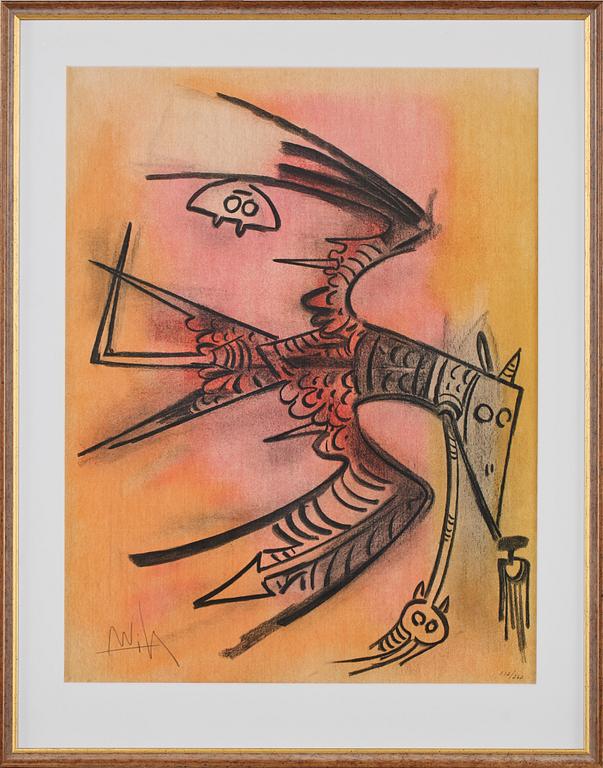 WIFREDO LAM,färglitografi, signerad och numrerad 112/262.