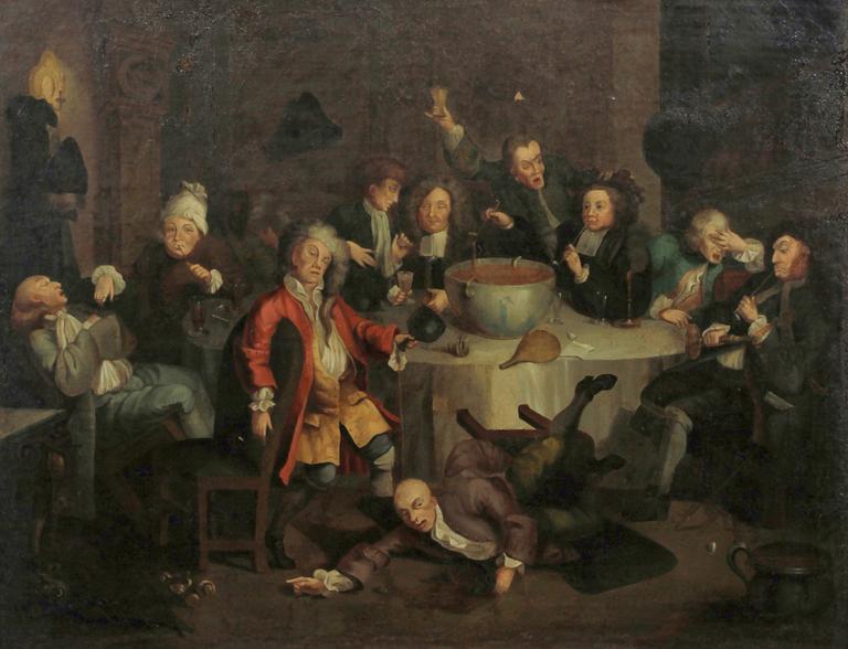 WILLIAM HOGARTH, efter, olja på duk. 1800-tal.