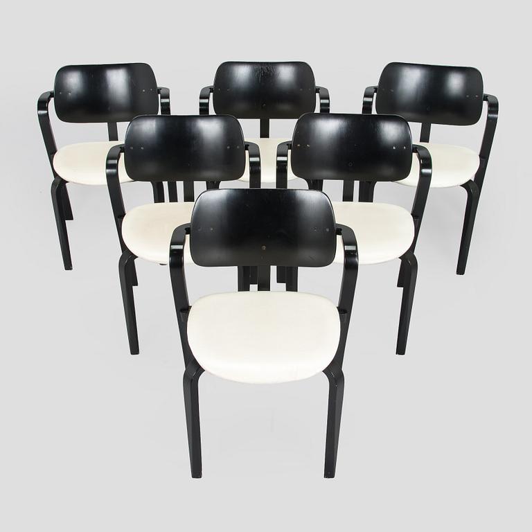 Ilmari Tapiovaara, a set of six 1960s 'Aslak' armchairs for Asko, Finland.