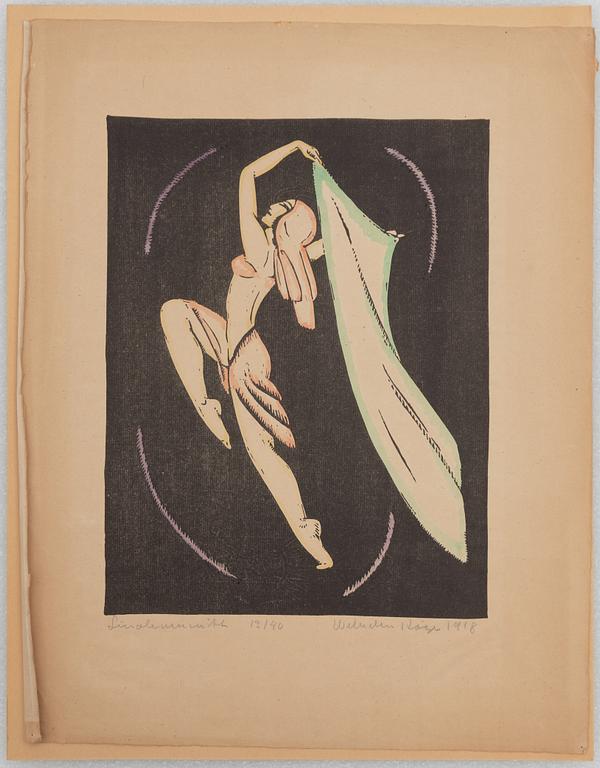 Wilhelm Kåge, a  set of two linocuts, signed and dated 1915-18.