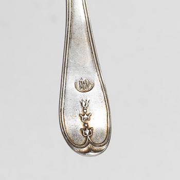 Bengt Tellander, matskedar, 9 st, silver, svensk modell, Jönköping, 1826.